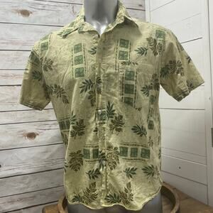 Stitch Hawaiian Men's Camp Aloha Short Sleeve Tropical Shirt w Pocket Large L